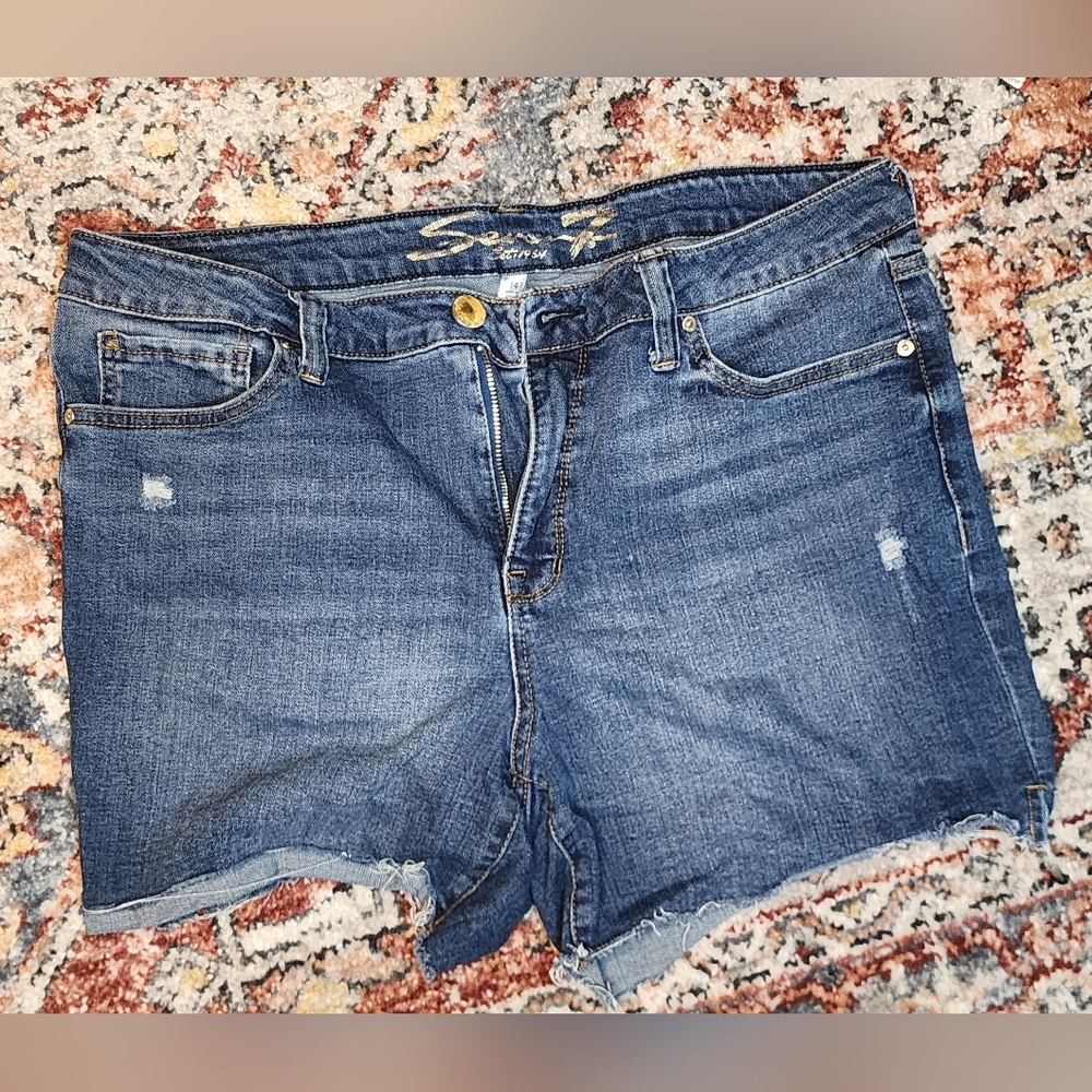 Seven 14 Cut Off Distressed Shorts